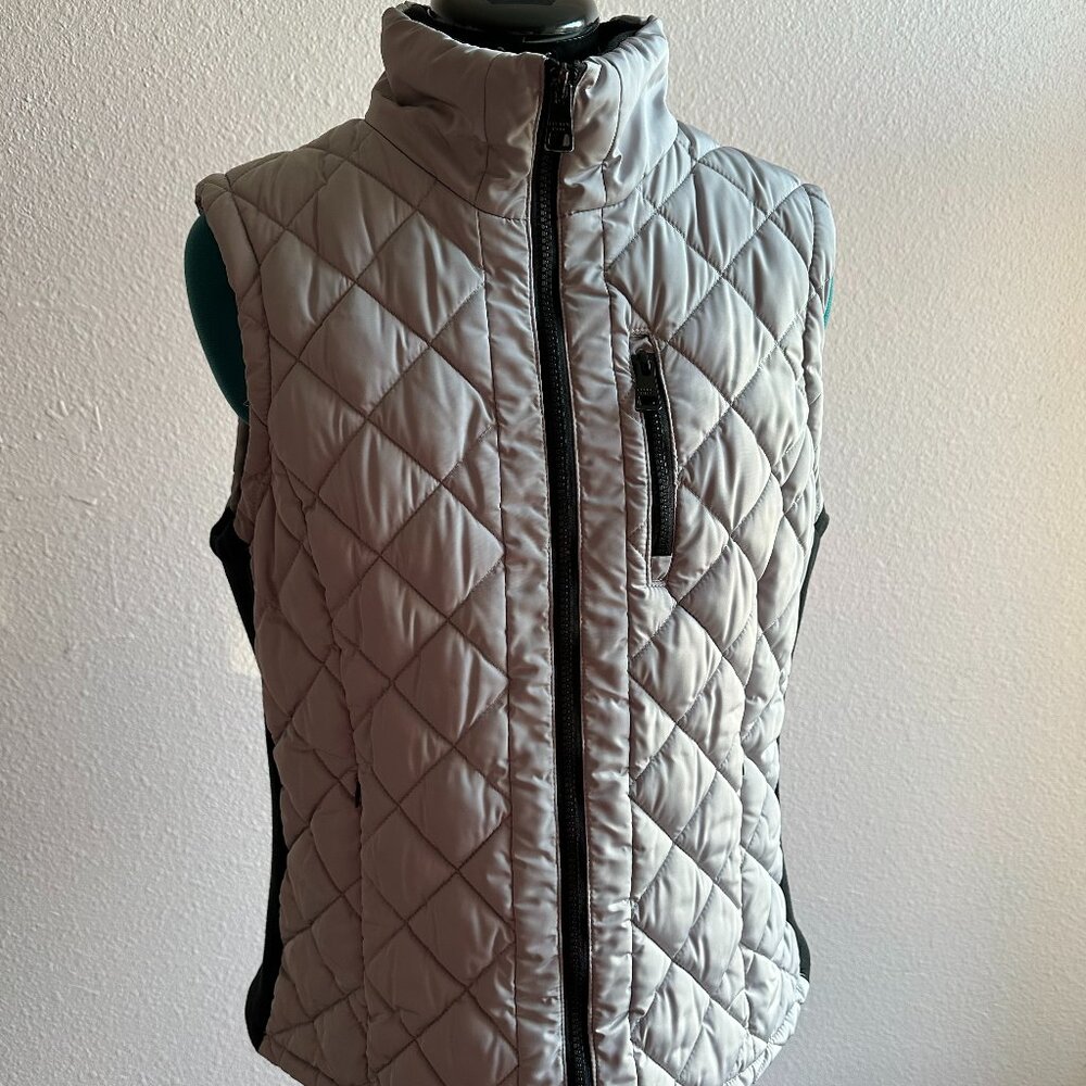 Andrew Marc Women's Soft Gray Sleeveless Quilted Puffer Vest Size L